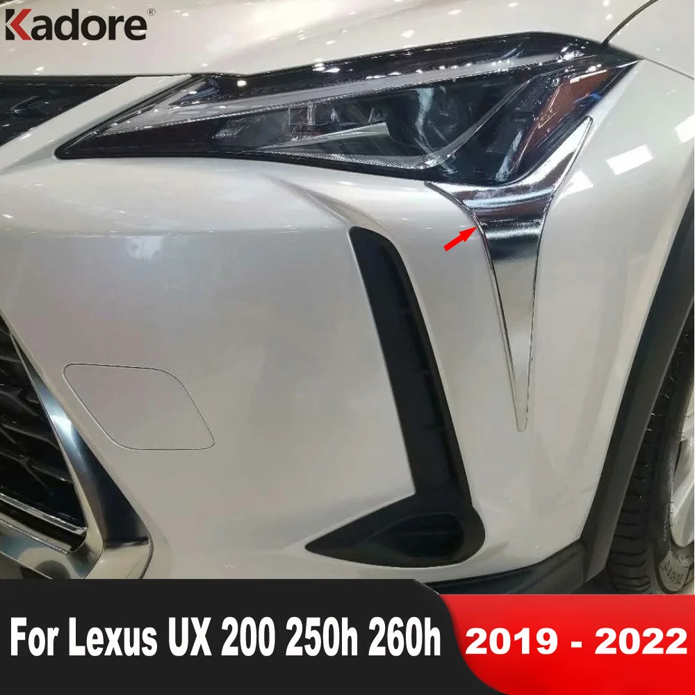 

Для Lexus UX 200 250h 260h 2019-2021 2022, Хромированная передняя головка, лампа, Накладка для бровей, отделка фары, аксессуары для автомобиля