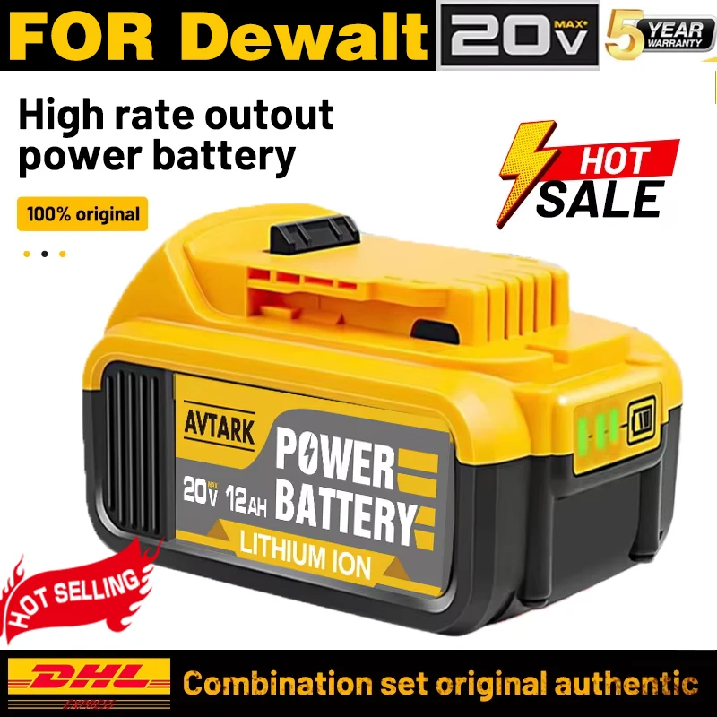 12000 мАч DCB200 20 В аккумулятор совместимый с электроинструментами dewalt 18