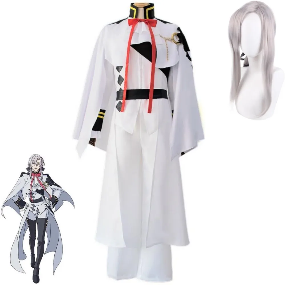 

Парик для косплея из аниме Ферид Батори Owari No Seraph Of The End, белая униформа вампира, карнавальный костюм
