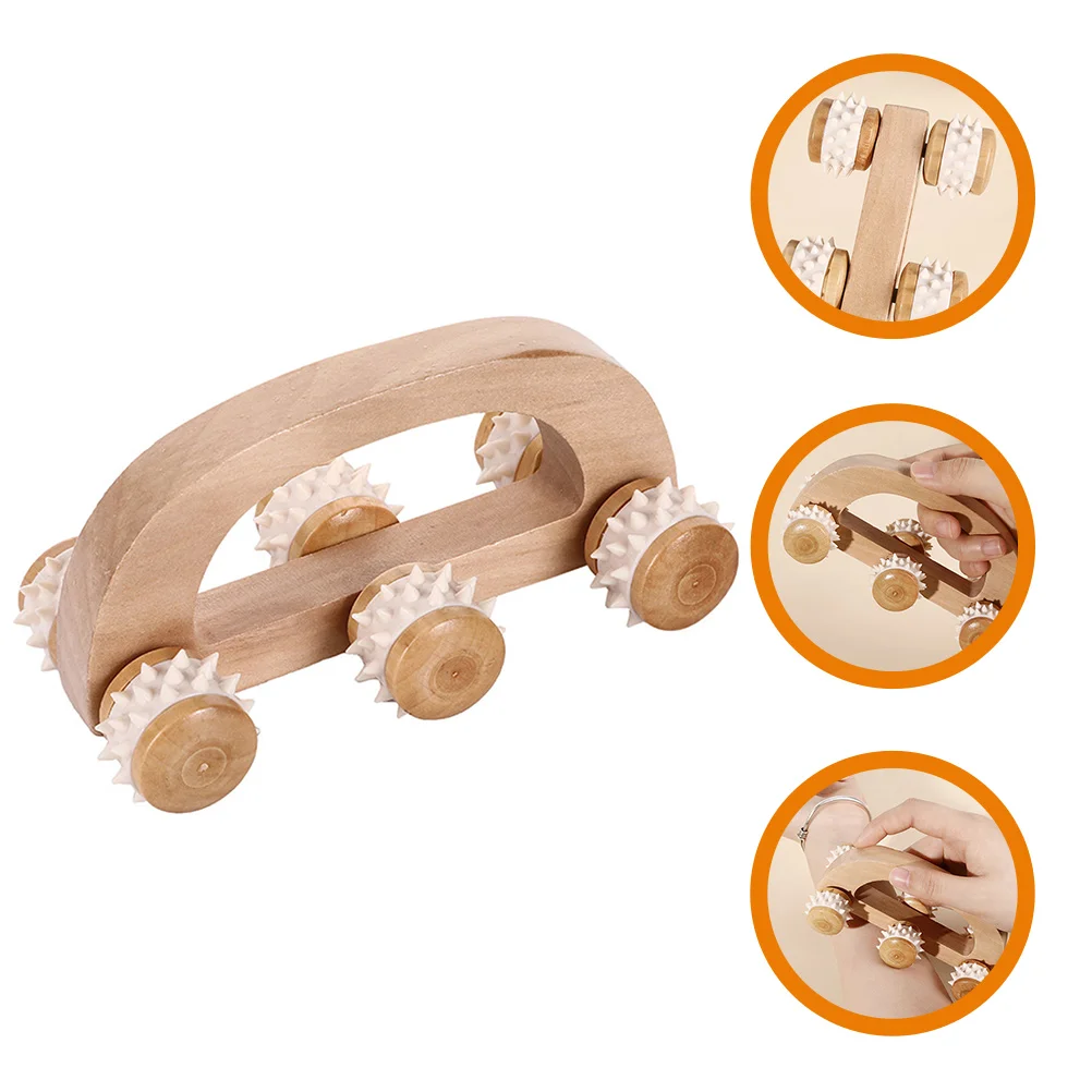 

Arm Massager Scroll Wheel Neck Roller Tool Foot Rollers Hand Held Back Wood Ball