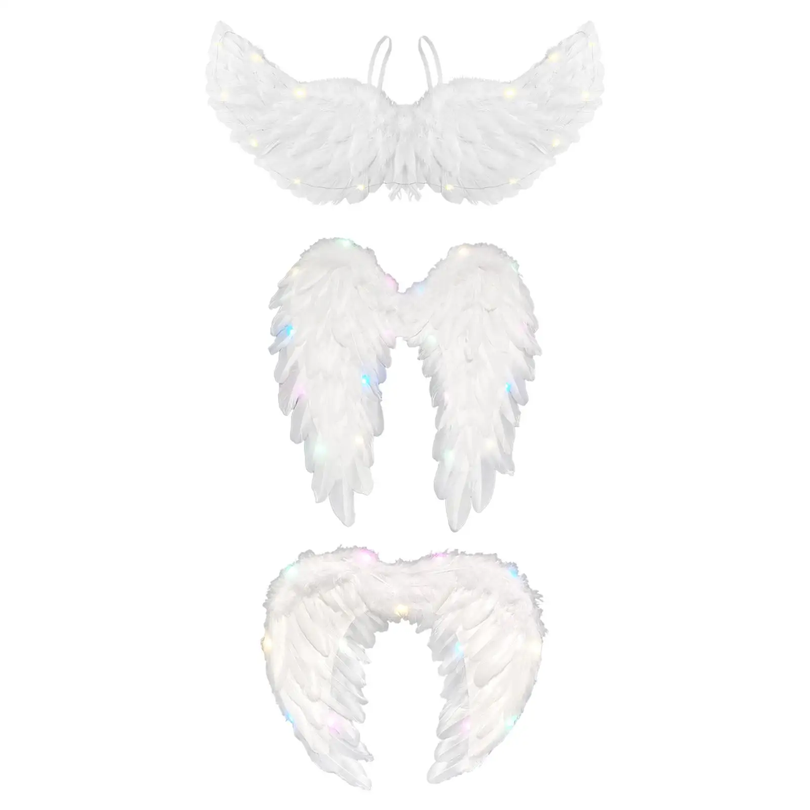

Angel Wings Decorative Dressing up with Colorful Lights Angel Costume for Halloween Festivals Photo Props Birthday Themed Party