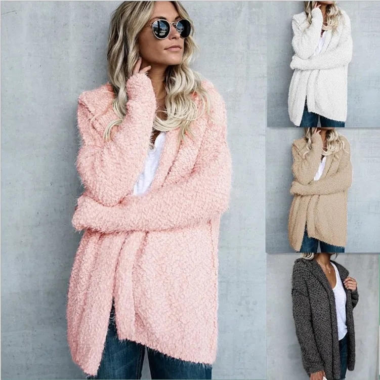 

Autumn and Winter New Style Hooded Cardigan Top Coat Women's Wear