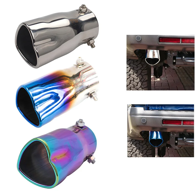 

Универсальный наконечник выхлопной трубы в форме сердца, наконечник выхлопной трубы из нержавеющей стали, хромированный наконечник выхлоп...