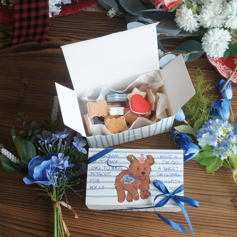 17*9*10 см 10 шт. синяя линия для бега собаки бумажная коробка конфеты сладкая