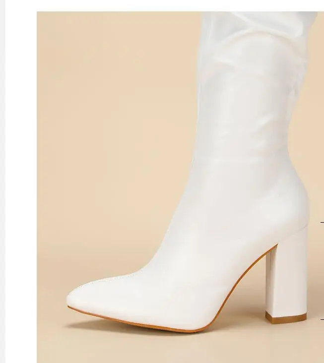 Sexy High Quality Pleated cowhide Leather Motorcycle Over The Knee Boots Women Fashion Pointed Toe Thigh High Lady Shoes Large