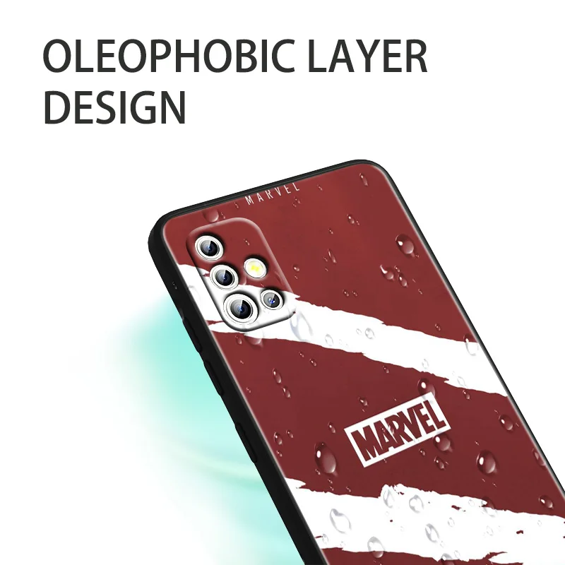 Черный чехол для телефона с логотипом Marvel мстители Samsung Galaxy A91 A73 A72 A71 A53 A52 A51 A42 A33 A32