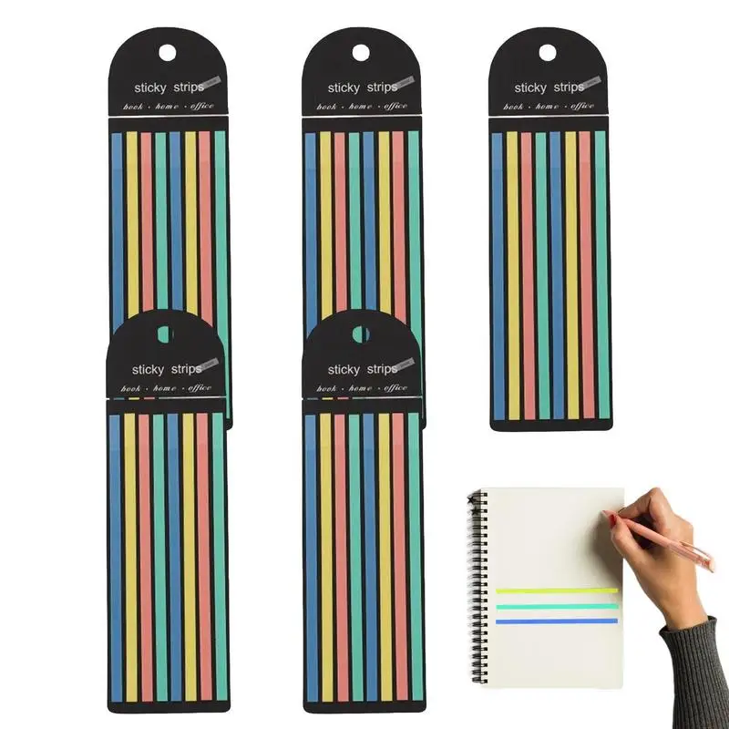 

Highlighter Strips Highlight Sticky Note Strips Pastel 5pcs Short & Long Highlighter Tape Assorted Colors Page Markers For Books
