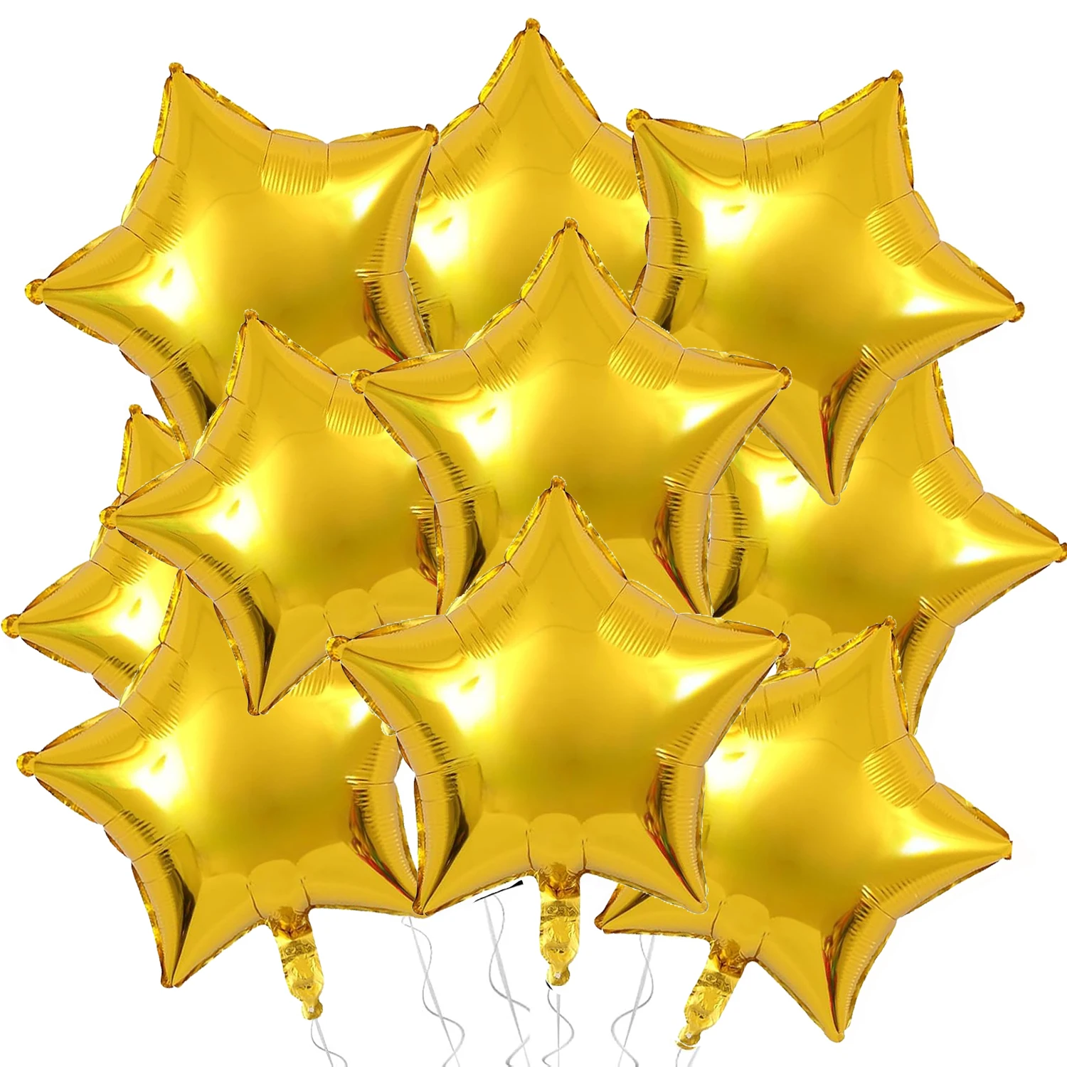 

Фольгированные шары звезды MicroPlush 10 шт., золотые, кремовые, 18 дюймов