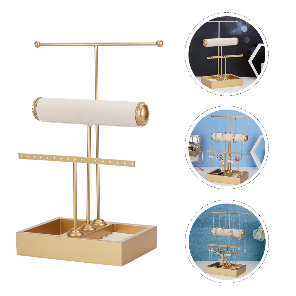 

Holder Stand Display Necklace Rack Organizer T Storage Shelf Bracelet Tier Earrings Bar Show Watch Tree Earring Jewelry Showcase