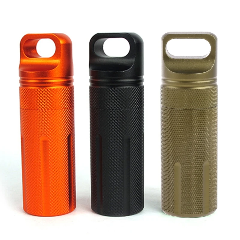 

F1FD Aluminum Alloy Airtight for Pill Container Bottle Portable Outdoor Capsule f