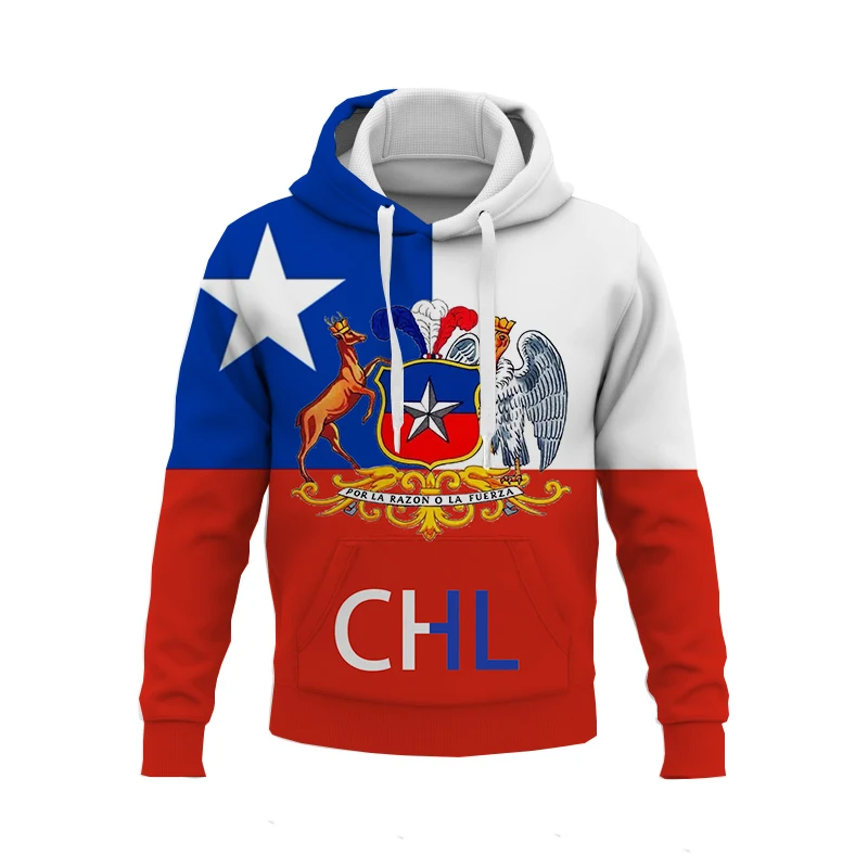 

Man Hoodie Chile Patriot Series Flag Loose Sweatshirt Cool Streetwear Harajuku Style Kids Pullover Unisex Oversized Sweatshirts