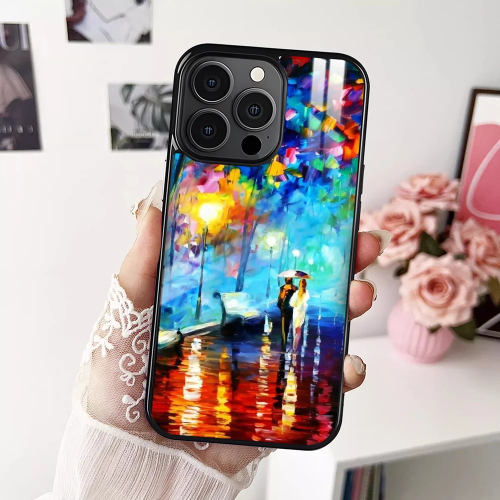 Чехол для телефона L-Leonid Afremov с масляной живописью iPhone 16 15 14 13 12 11 Pro Xs Max Mini Plus