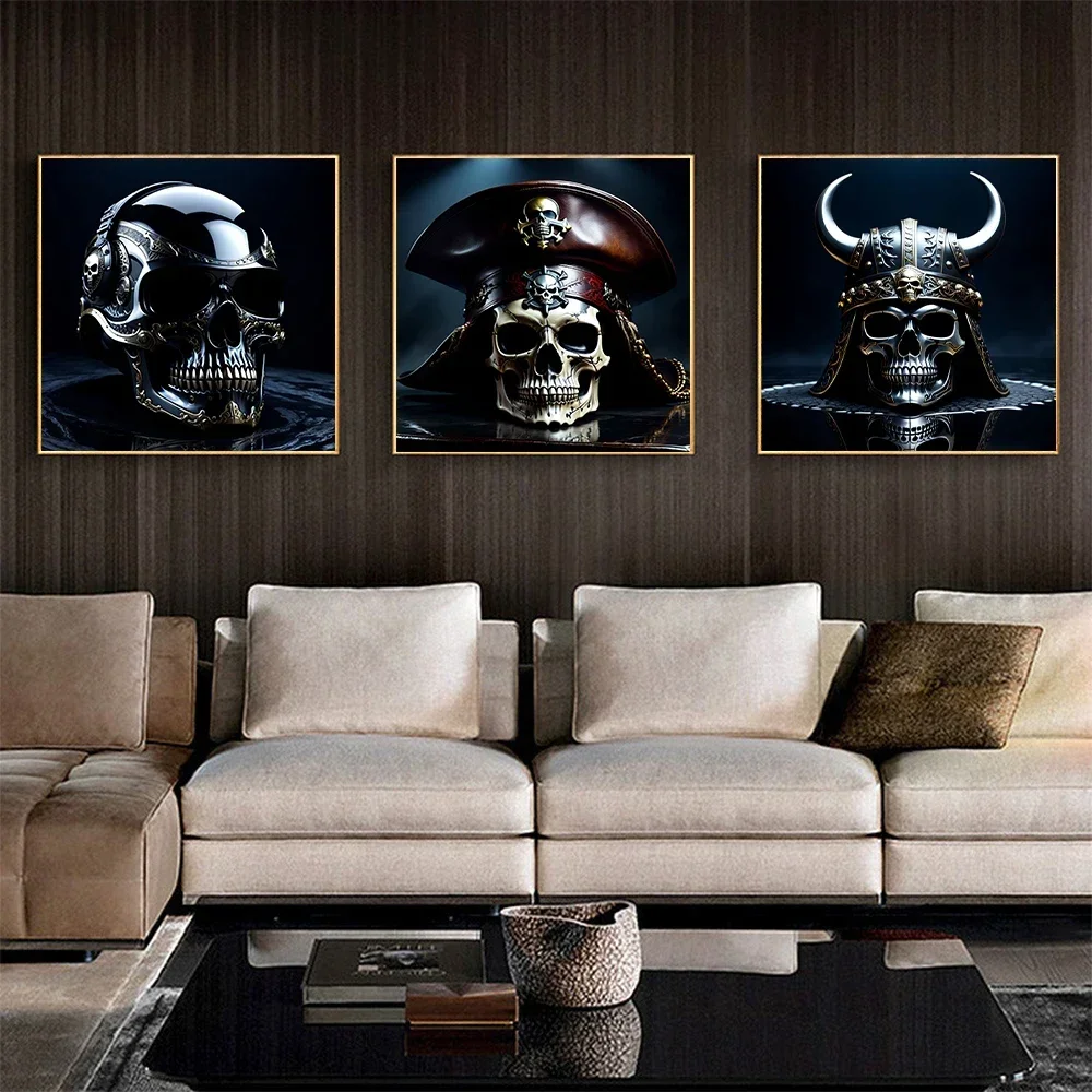 Абстрактная Пиратская череп изношенная кожаная пиратская шляпа Картина на