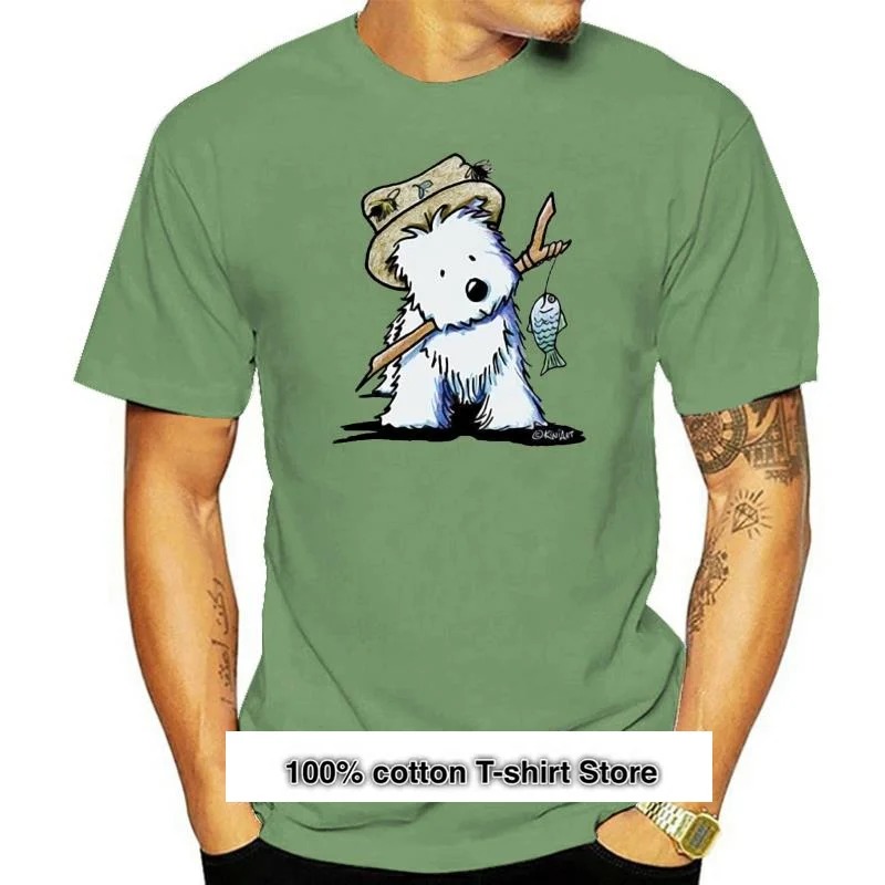 

Рыбалка Inktastic Westie, Kiniart West Highland Terrier, ropa informal de raza de Dog Camiseta
