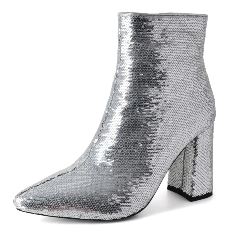 

Женские ботильоны HCHAO с острым носком, на толстом каблуке, без застежки