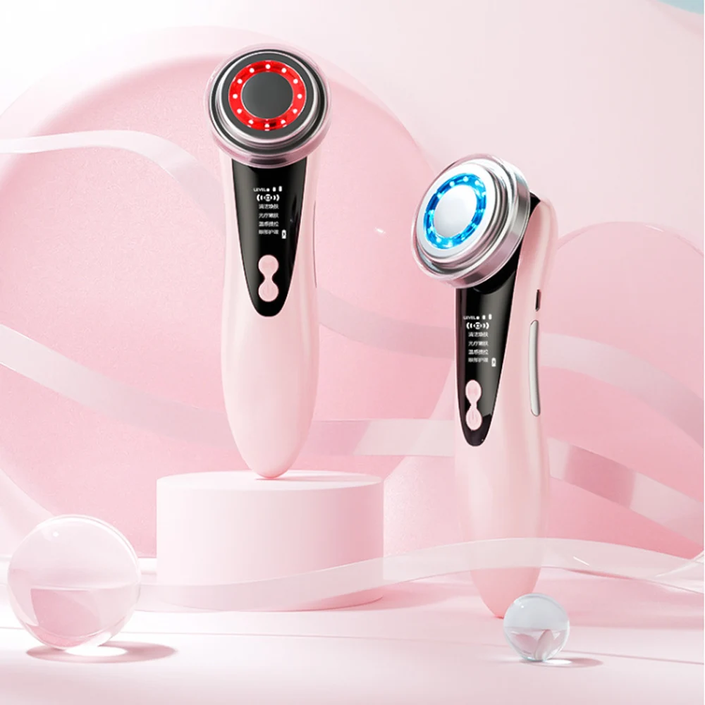 

4 In 1 Mesotherapy Facial Lift Devices Spa Vibrating Face Massager LED Skin Rejuvenation Clean EMS Microcurrent Skin Tightening