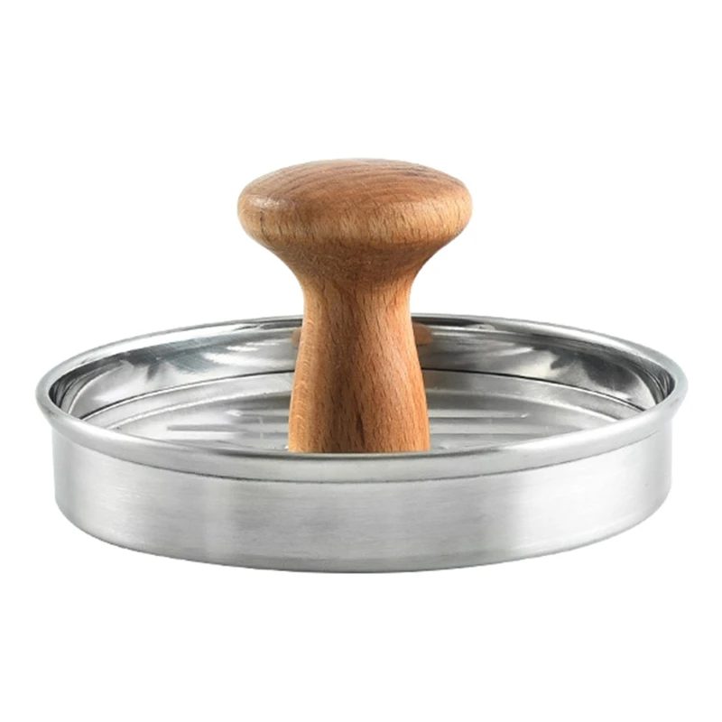 

Пресс для барбекю и гамбургеров Smasher с деревянной ручкой, антикоррозийный профессиональный аксессуар, кухонный эффективный кухонный инстр...