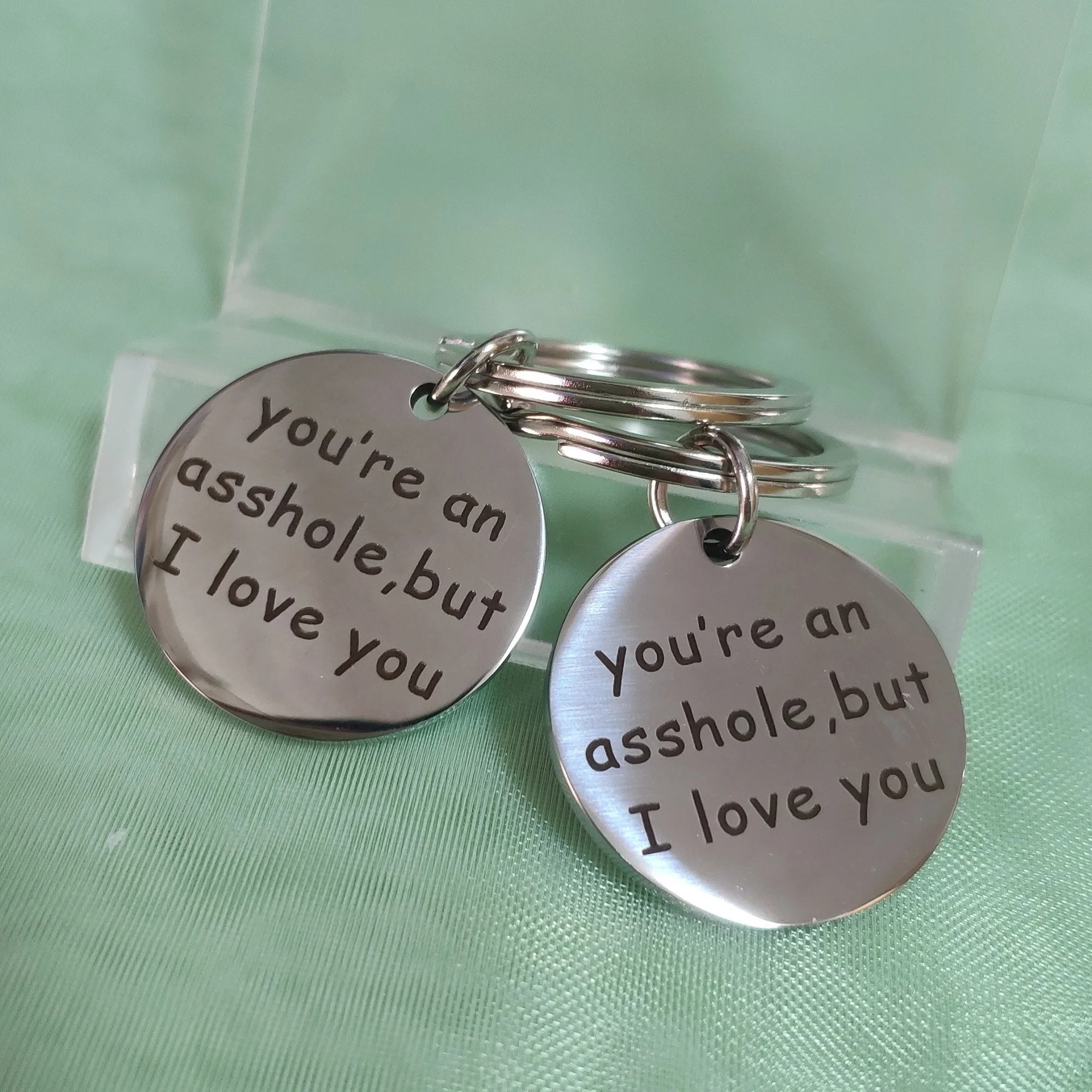 

You're My an Keychain for Car Keys Funny Phrases Couple Gift Stainless Steel Mirror Boyfriend Girlfriend Ornaments Keyring