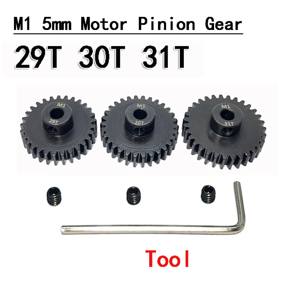 

3Pcs M1 5mm 11T-13T/14T-16T/17T-19T/20T-22T/23T-25T/26T-28T/28T-30T Pinion Motor Gear for 1/8 1/5 RC Buggy Car Monster Truck