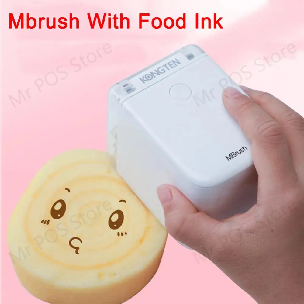 

NEW Kongten Mbrush Color Food Portable Printer Handheld Mini Inkjet Cake Printer Customized Wireless Wifi Food Coffee Mrush Ink