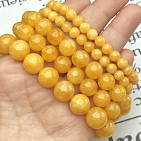 aaa natural stone beeswax dark yellow jades round loose spacer beads for jewelry making diy bracelet accessories 6 8 10 12mm