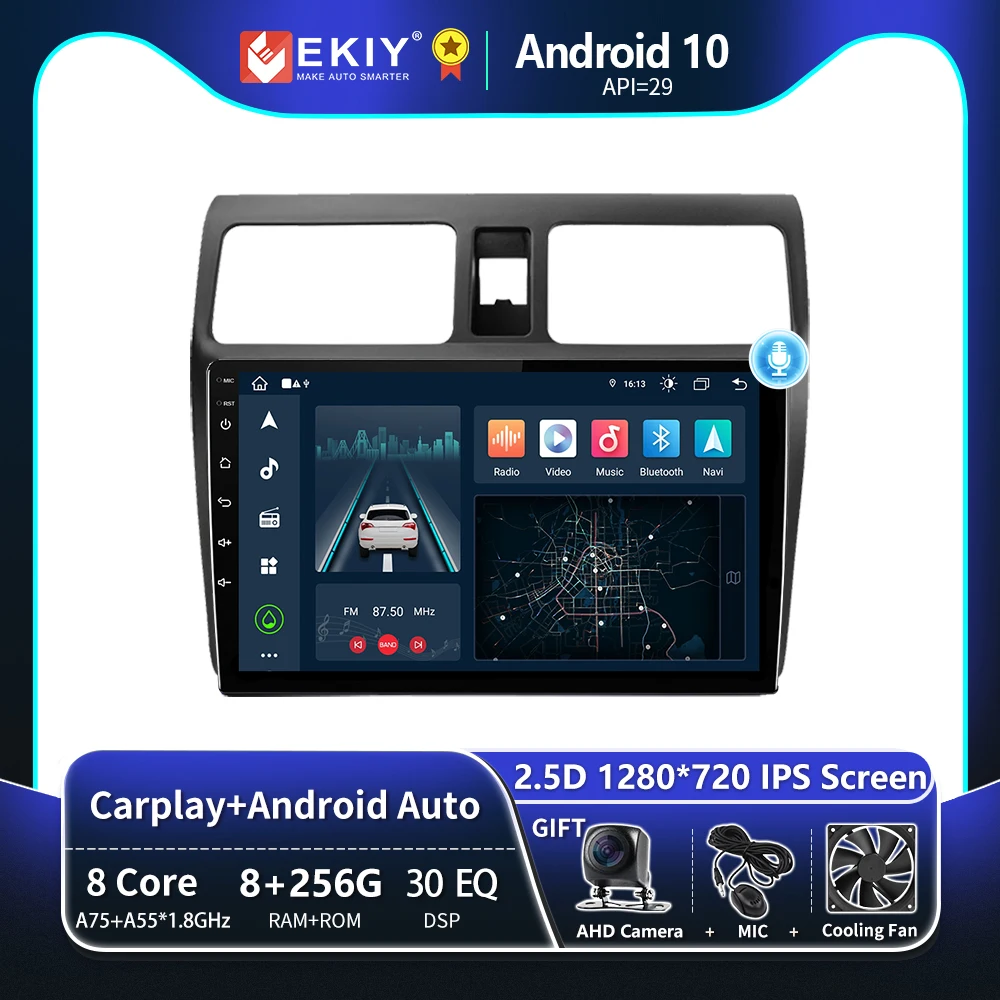 

EKIY T8 8G 256G Android 10 Автомобильный радиоприемник для Suzuki Swift 2003 2004 2005 2006 - 2010 Авторадио Мультимедиа IPS Экран Навигация GPS Стерео Нет 2 Din DVD Видеоплеер Carplay Беспроводное головное устройство