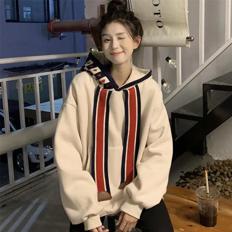 

2023 Hoodie for Womens Autumn Patchwork Sweatshirts Long Sleeve Sweatshirt Hoodie Loose Hoodies Solid Women Hoodie Pullover A419