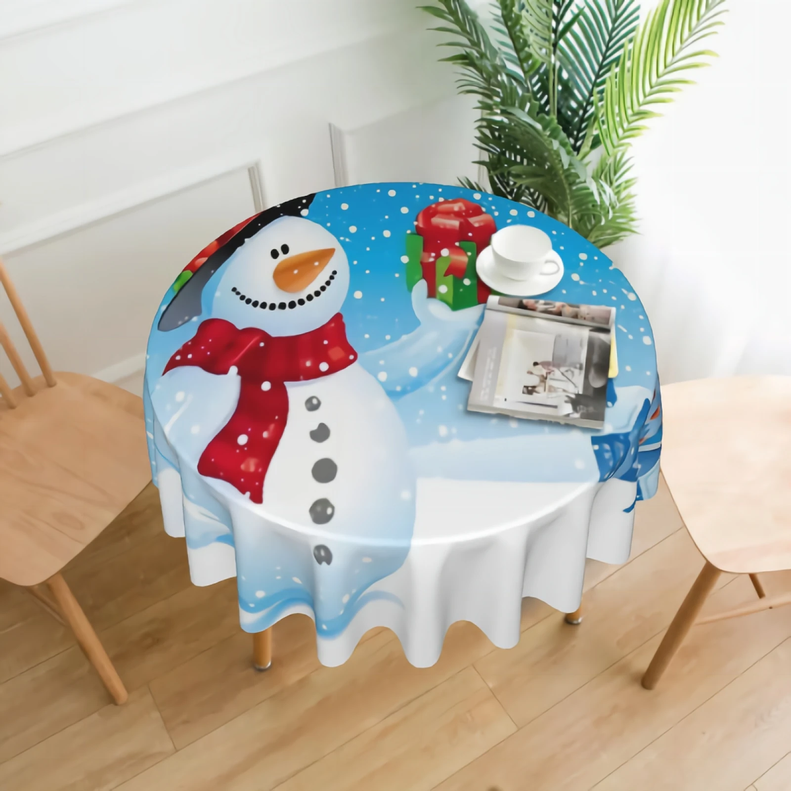 

Winter Snowflake Table Cover Table Cloth with Waterproof Wrinkle Resistant for Home Kitchen Indoor Outdoor