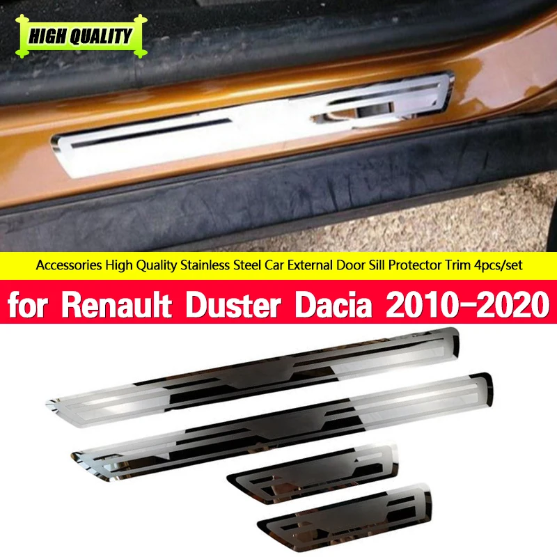 For Renault Duster Dacia 2010-2018 2019 2020 Door Sill Scuff Plate Cover Threshold Pedal Protect Sticker Car Styling Accessories