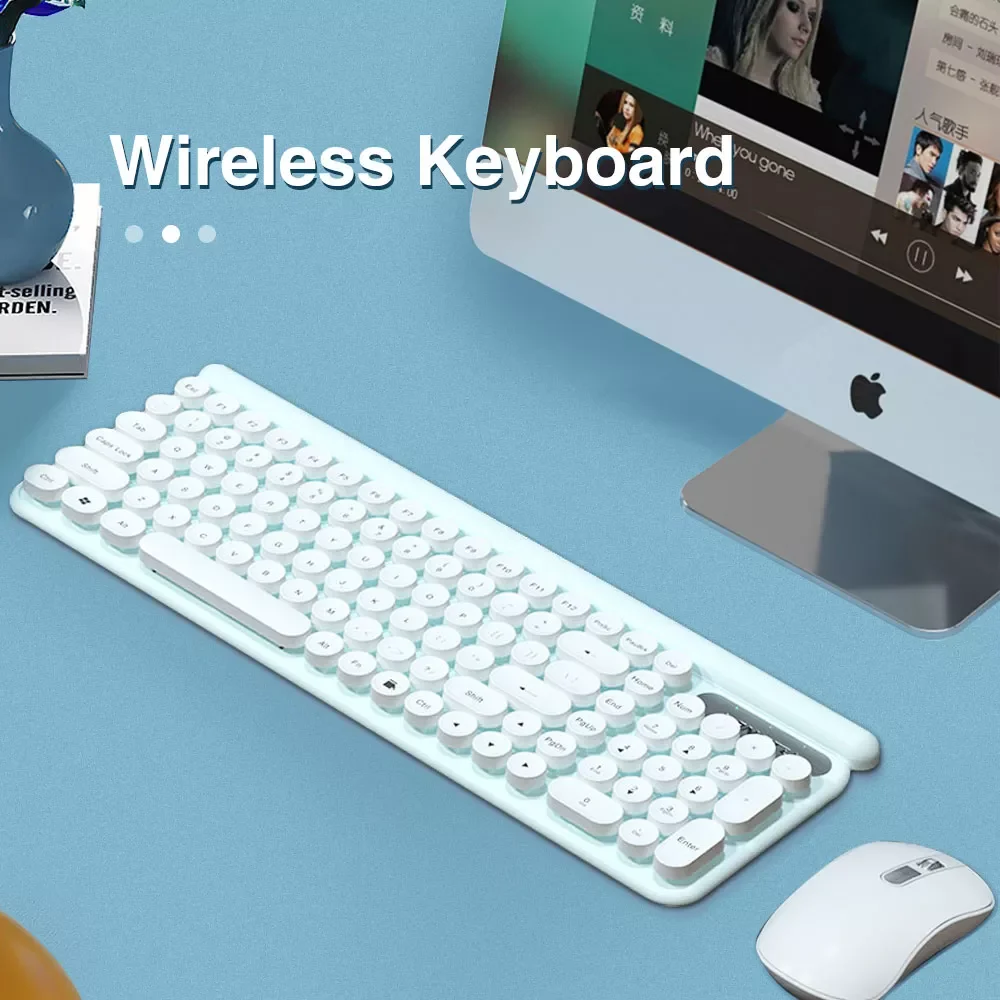

Wireless Keyboard and Mouse 102 Keys 2.4G Silent Game Keyboard Set For Laptop Computer PC for Windows 200/WIN XP/Windows 7 8 10