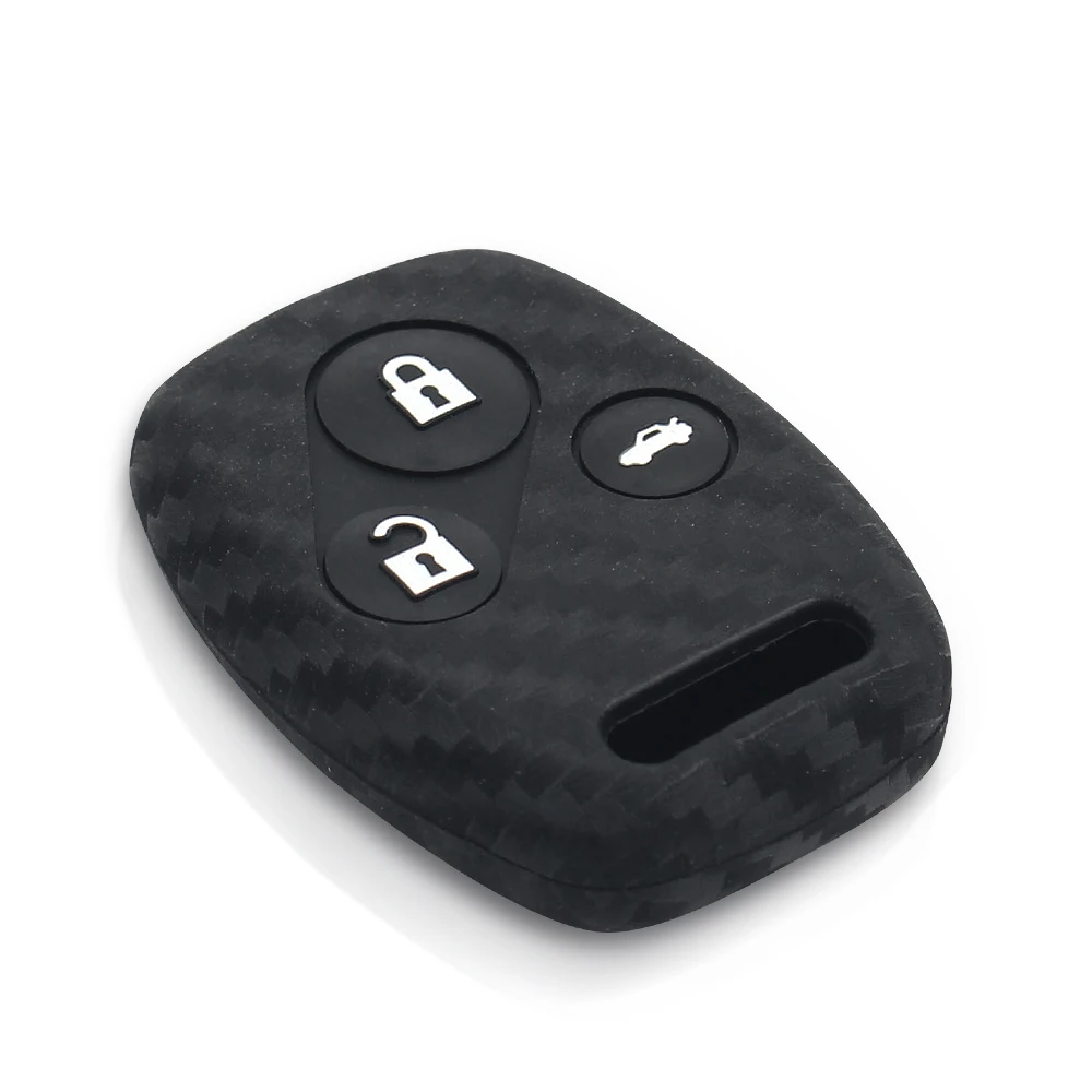 KEYYOU 3 кнопки для HONDA Accord Civic CRV Pilot углеродное волокно силиконовый чехол ключей от