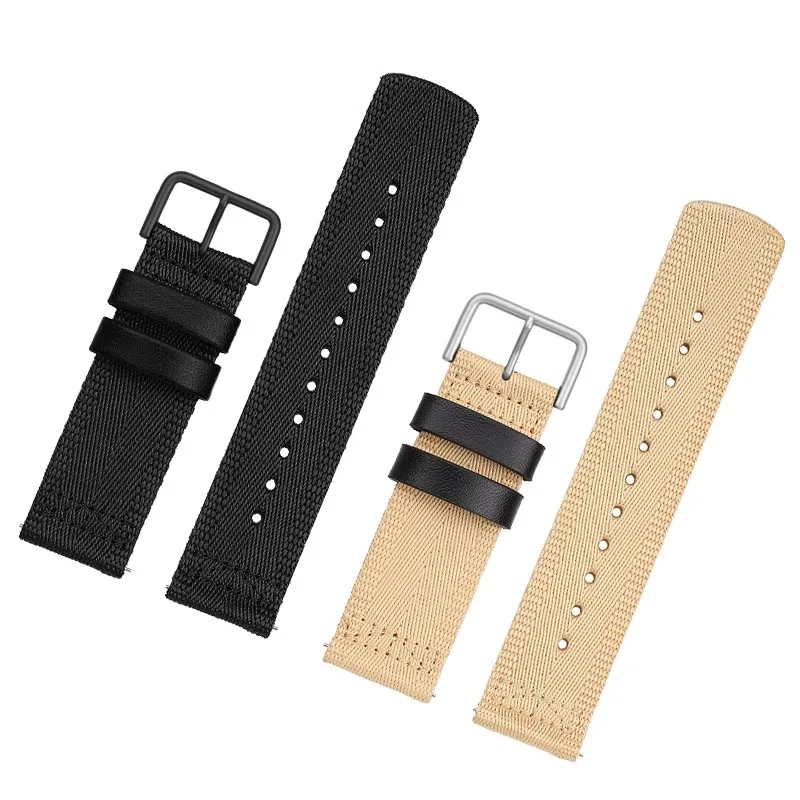 Ремешок нейлоновый для часов Casio PROTREK черный/зеленый/хаки ремешок диаметром 24 мм