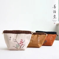 3pcs retro chinese style element creative cosmetic tea set storage bag
