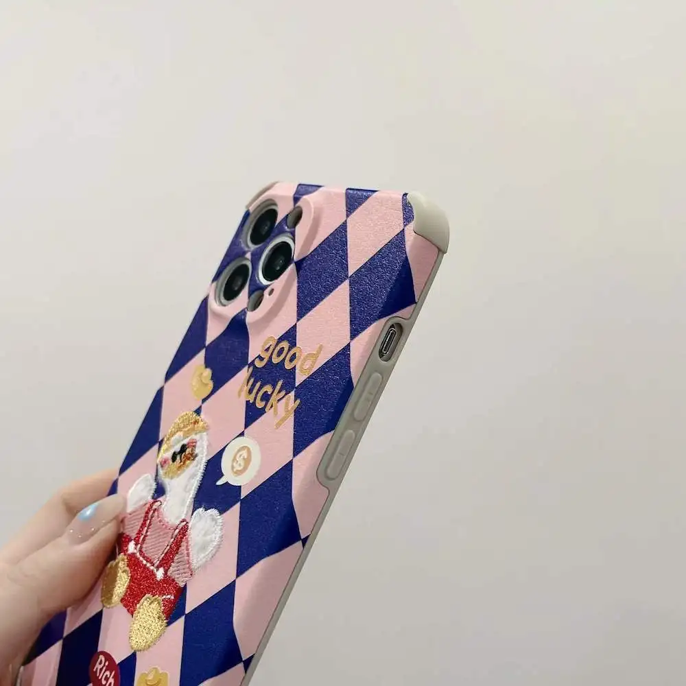 Симпатичный мультяшный чехол с вышивкой утка для телефона IPhone 13 12 11 Pro Max XR XS X