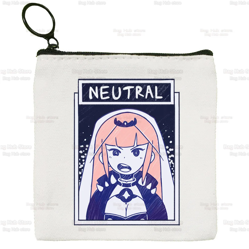 Omori Game Anime Neutral Cat Cartoon Coin Purse Female Mini Canvas Art Cute Key Case Coin Purse Student Wallet
