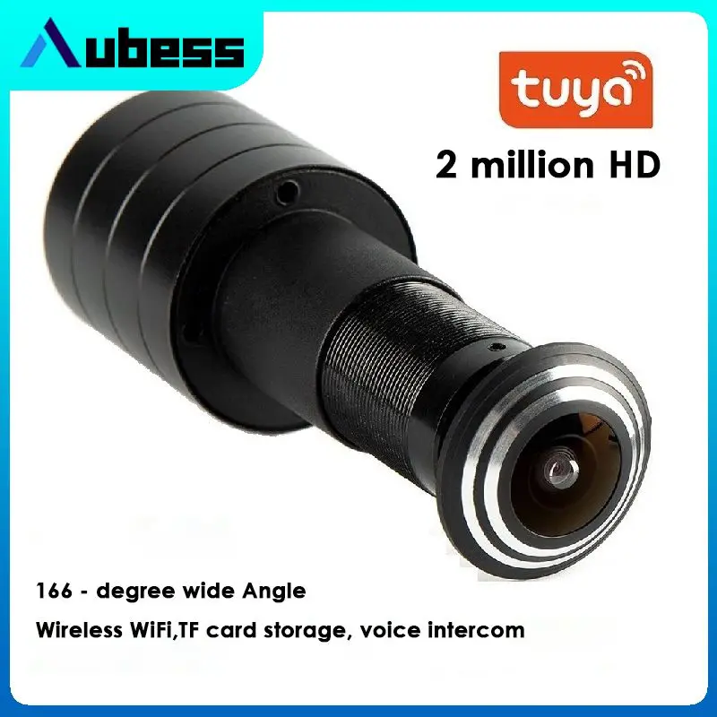 

Бытовая широкоугольная мини-камера с Wifi и отверстием для глаз, Ip-камера с объективом «рыбий глаз», 1,66 мм, камера Tuya 1080p, аудиодомофон, камера наблюдения