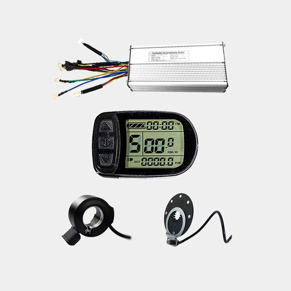 

E-Bike KT 36V/48V 1000W 30A Brushless Hub Motor Controller Waterproof Common Control System LCD5 Display+8 Sensor+Thumb Throttle