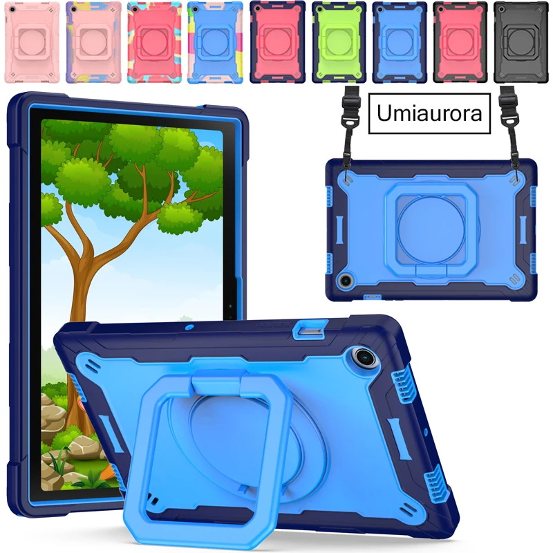 

360 Rotating Kickstand Case for Samsung Galaxy Tab S7 FE S8 Plus SM-T730 SM-X800 A7 T500 A8 SM-X200 Kids Shockproof Tablet Cover