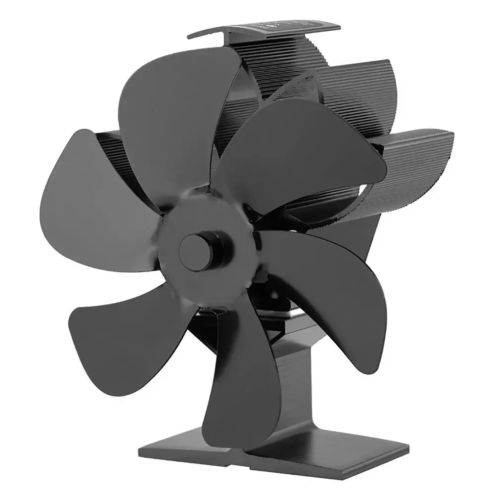 

Новинка, 6 лезвий, черный камин, зимний теплый, алюминиевый, бесшумный, эффективное распределение тепла