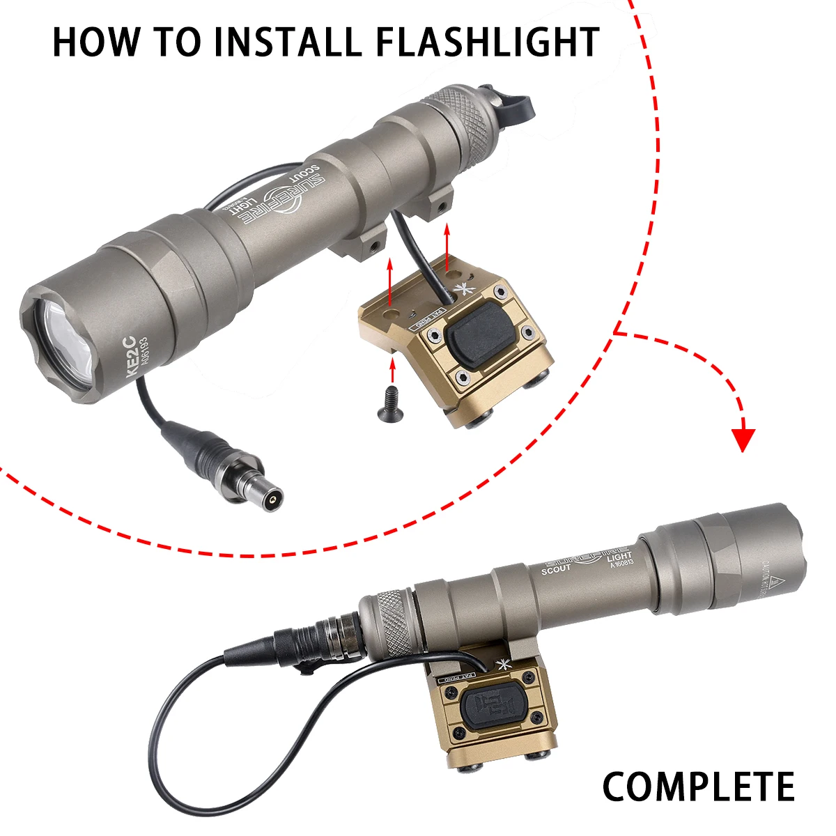 Фонарик Surefire M300 M600 с кнопкой блока питания Lite, переключатель давления 20 мм, рельсовая винтовка, страйкбол M600C M600B, светодиодный разведчик (art.: 3920cec19e919) - 3920cec19e919