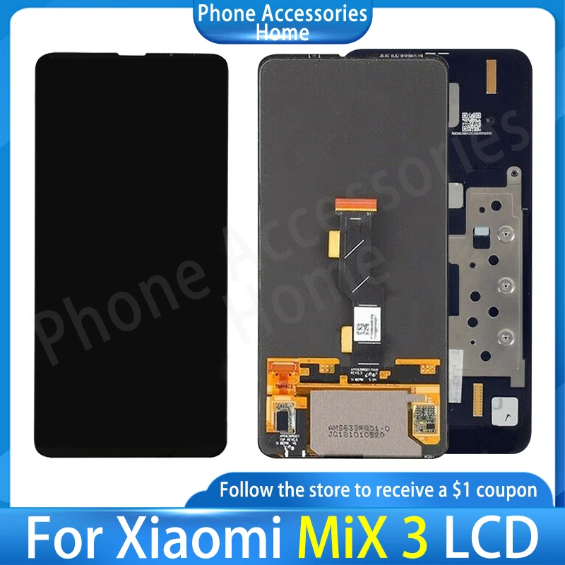 

6,39 экран Super AMOLED для Xiaomi Mix 3, в сборе, сенсорная панель, цифровой преобразователь, запчасти для замены