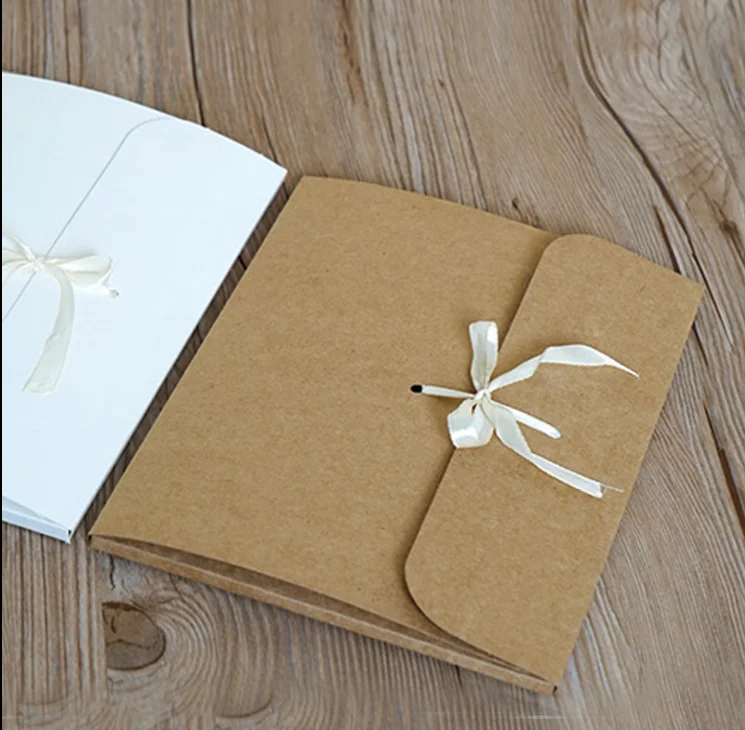 

10pcs Kraft paper bag gift bag Envelope gift box White cardboard silk packaging bag Silk scarf packaging box in stock