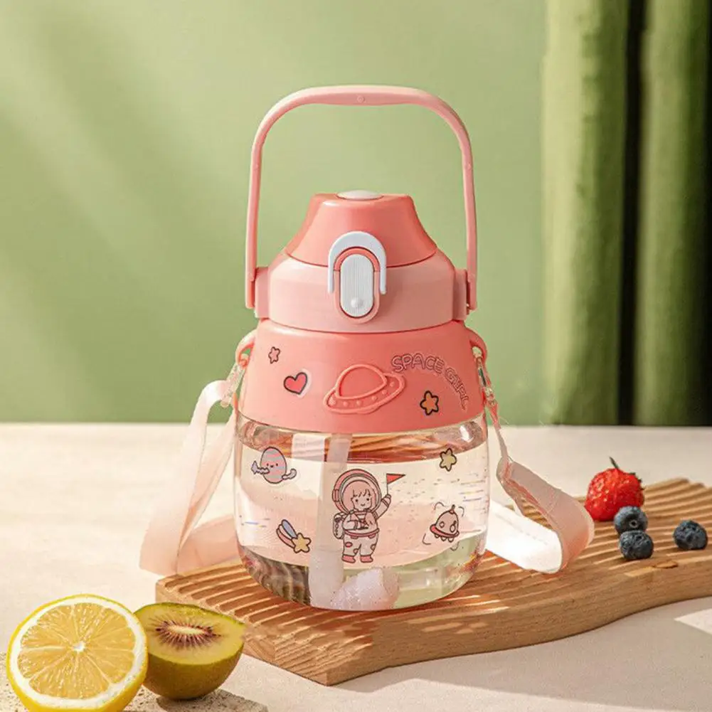 

Straw Cup Lovely Easy Cleaning Bouncing Cover Food Grade Straw Cup School Accessory Water Tumbler Straw Cup