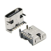10pcs usb 3 1 type c 6pin female smt socket connector for pcb design diy high current charging