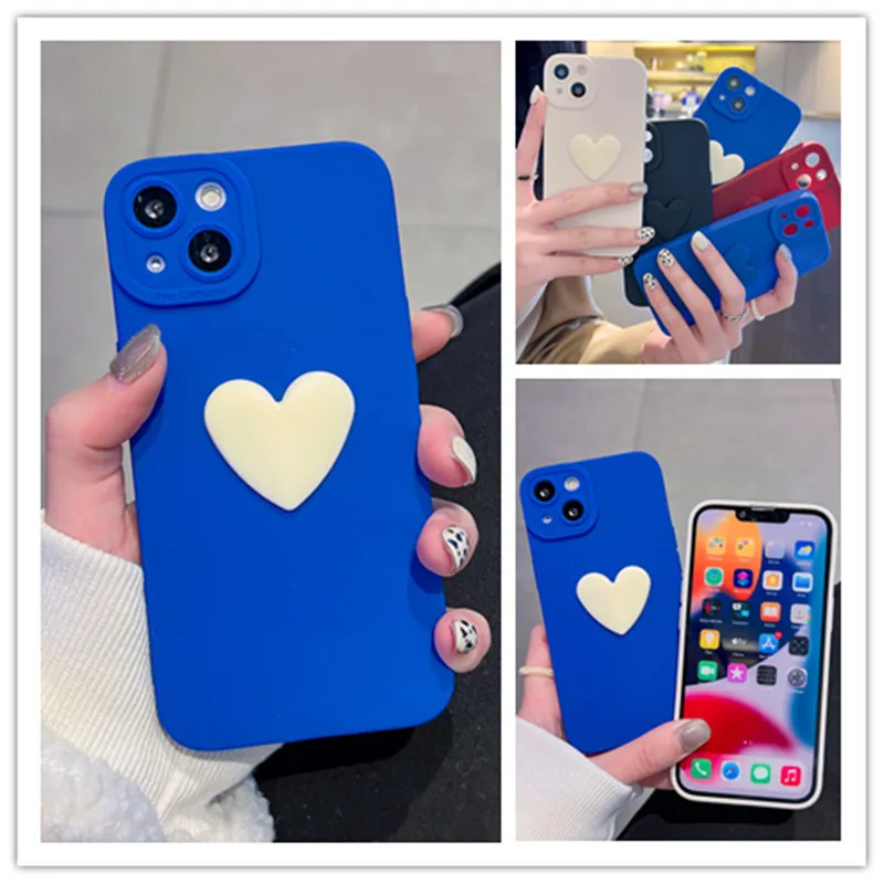 

Three-dimensional Love Matte Soft Shell Anti-fall Protective Cover Phone Case For XiaoMi 11 10T Lite For RedMi Note 10 11 Pro 5G