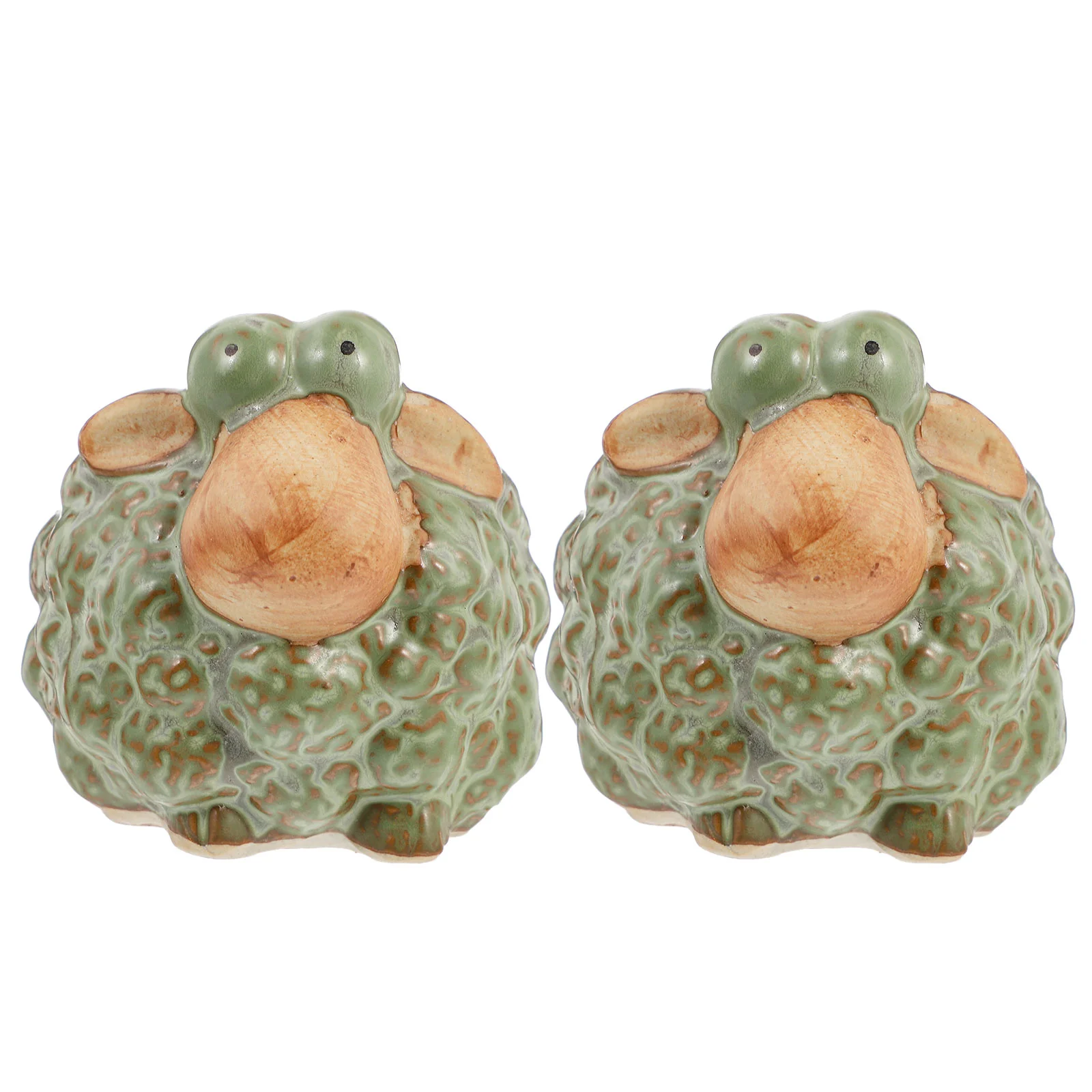 

2 Ceramic Sheep Gardening Pots Animal Flowerpots Sheep Planter