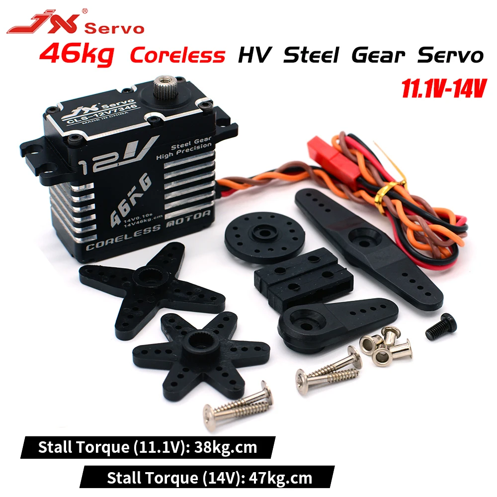 Сервопривод без сердечника JX 46 кг, цифровой высокоточный стальной редуктор с ЧПУ для радиоуправляемых автомобилей, гусеничных лодок, самолетов, роботов, рук, детали Сервопривод без сердечника JX 46 кг, цифровой высокоточный стальной редуктор с ЧПУ для радиоуправляемых автомобилей, гусеничных лодок, самолетов, роботов, рук, детали