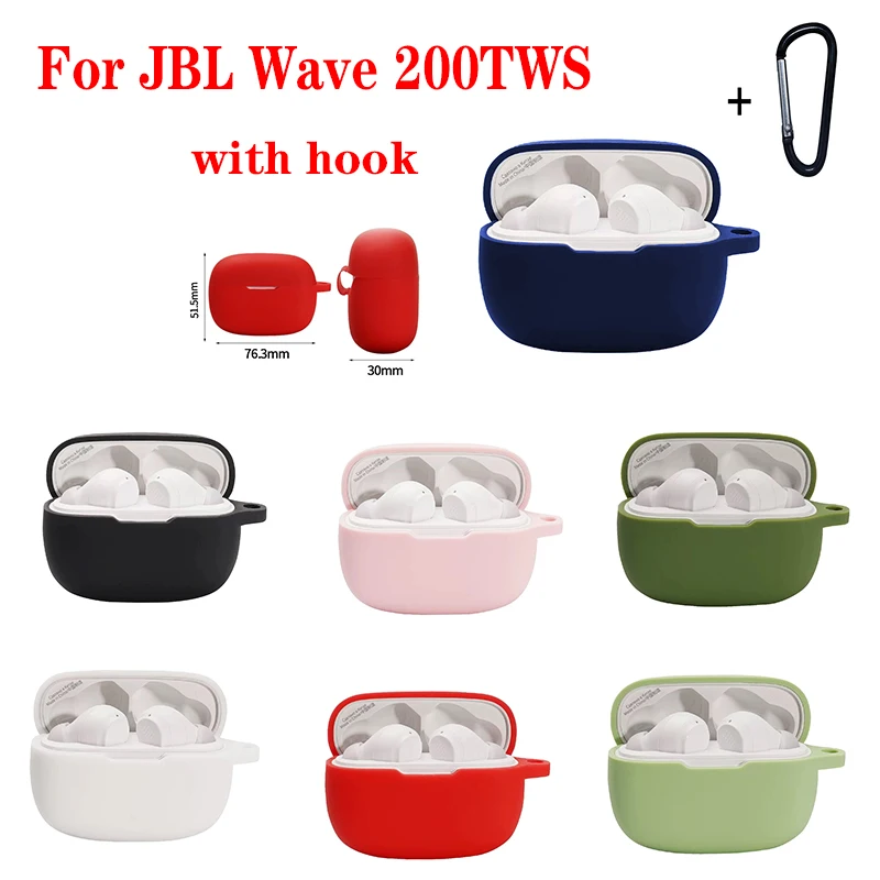 For JBL Wave 200TWS Case Solid Color Earphone Cover fundas for jbl 200 Soft Shockproof Silicone hearphone Accessories
