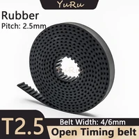 t2 5 belt rubber open timing belt t2 5 black timing belt width 46mm synchronous belt anti wear reinforce open belt