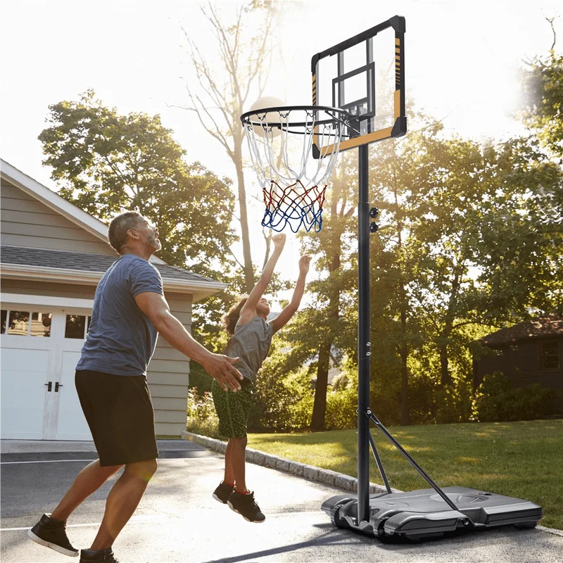

Adjustment 28'' Width Portable Basketball Hoop for Indoors/Outdoors,Brown